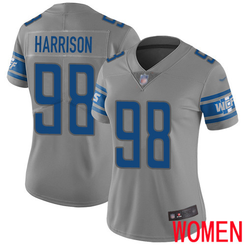 Detroit Lions Limited Gray Women Damon Harrison Jersey NFL Football #98 Inverted Legend